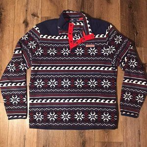 2000s Vineyard Vines patterned Quater button Sweater